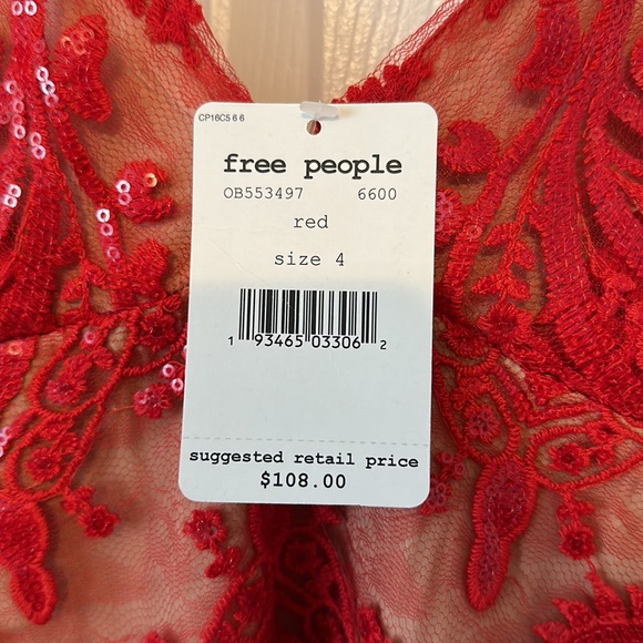 NWT Red Free People Sequins Dress - Picture 2 of 4